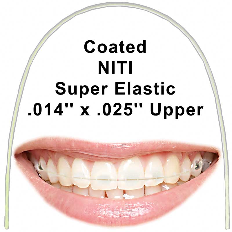 Euroform Cosmetic Tooth Coloured Heat Activated Nickel Titanium Rect .014'' x .025'' Upper Archwire (with Copper)